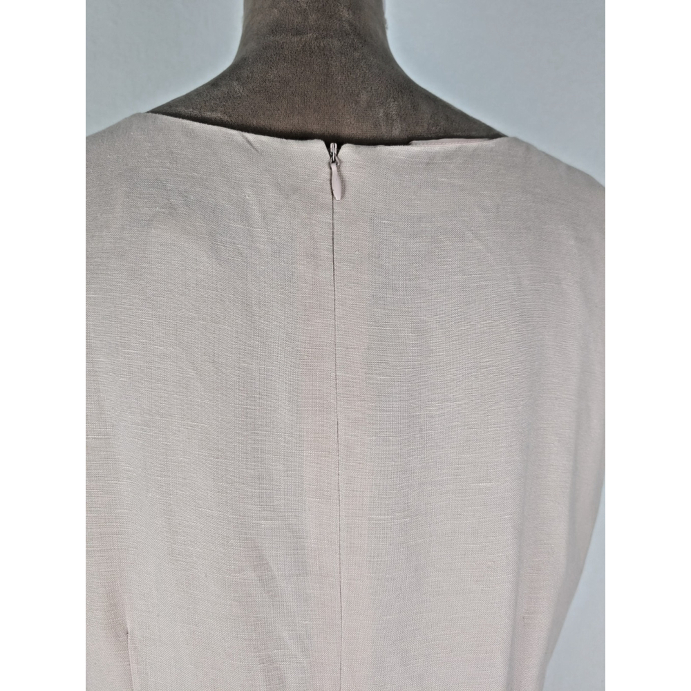 Vintage Linen Blend Long Maxi Dress Size 14 Blush Pink Beachy Feminine 90s - Picture 4 of 10